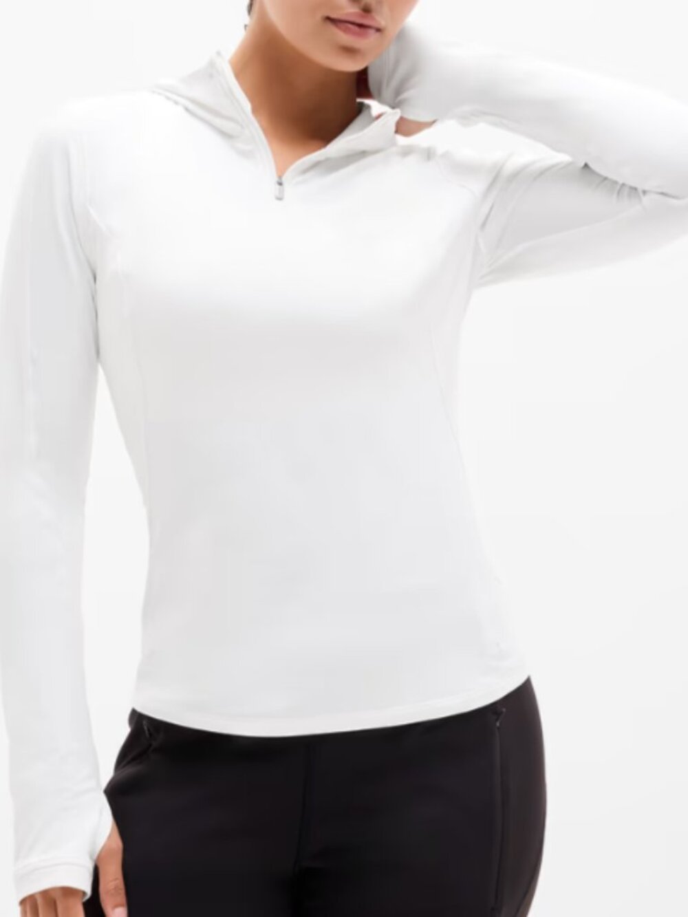 Athleta Summit Half Zip Hoodie - White